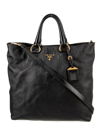 Prada Enameled Metal Triangle Top Handle Bag