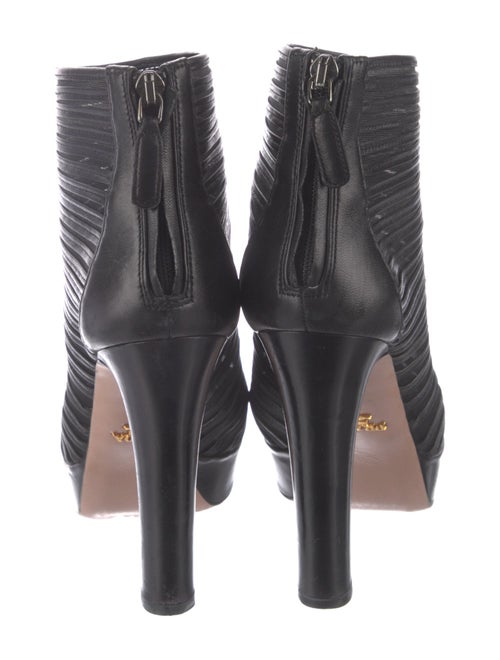 Prada Leather Mesh Accents Boots