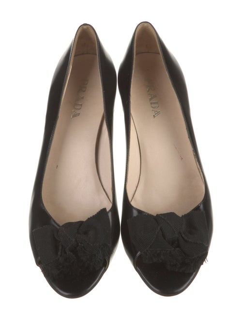 Prada Leather Bow Accents Pumps