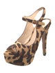 Prada Ponyhair Animal Print Slingback Sandals