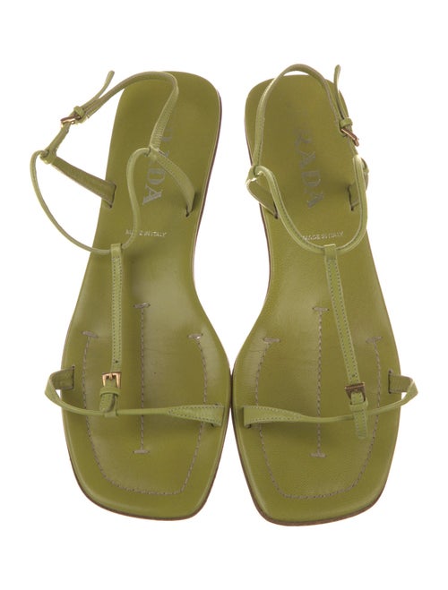 Prada Leather T-Strap Sandals