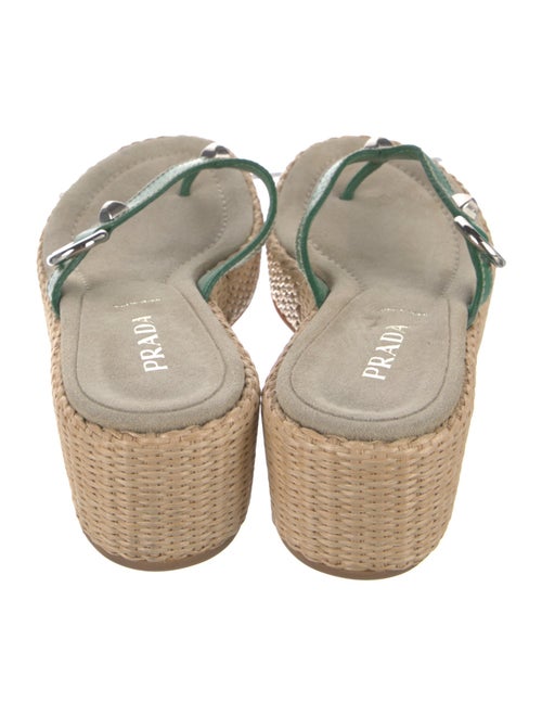 Prada Leather Studded Accents Espadrilles