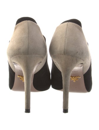 Prada Suede Cutout Accent Pumps