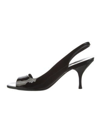 Prada Patent Leather Slingback Sandals