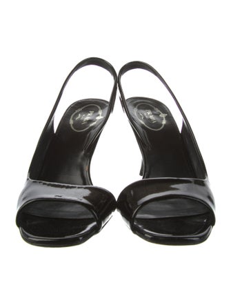 Prada Patent Leather Slingback Sandals