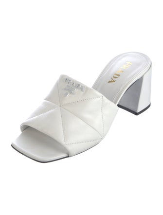 Prada Quilted Pattern Leather Slides