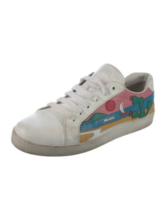 Prada Leather Printed Sneakers