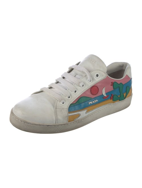 Prada Leather Printed Sneakers