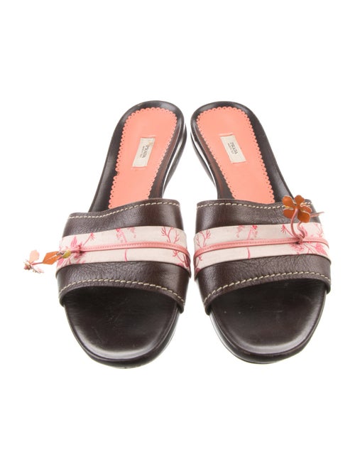 Prada Leather Printed Slides
