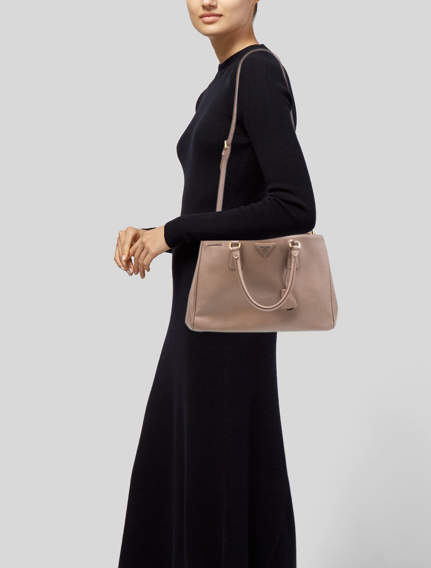Prada Saffiano Leather Galleria Double Zip Small