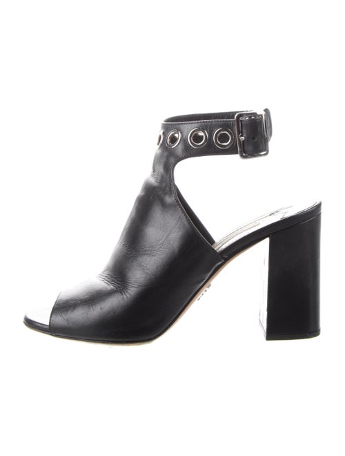 Prada Leather Lasercut Accents Mules