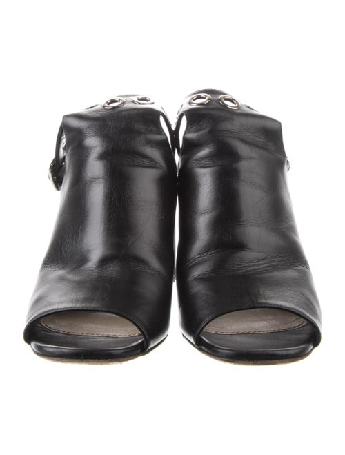 Prada Leather Lasercut Accents Mules