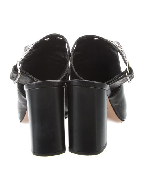 Prada Leather Lasercut Accents Mules