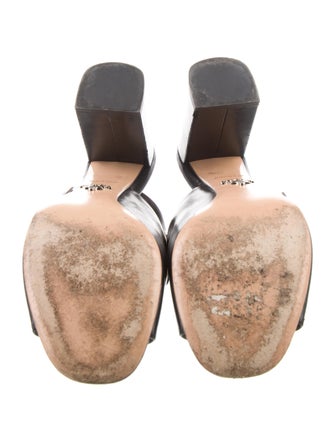 Prada Leather Lasercut Accents Mules