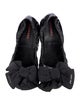 Prada Patent Leather Bow Accents Ballet Flats