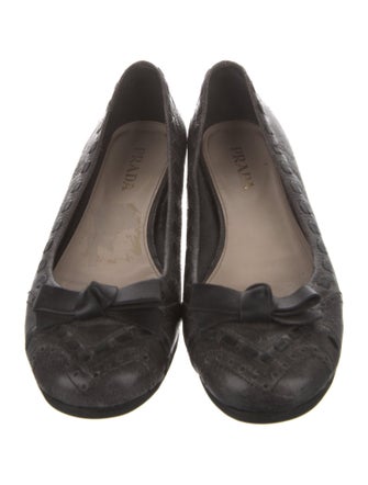 Prada Leather Animal Print Flats