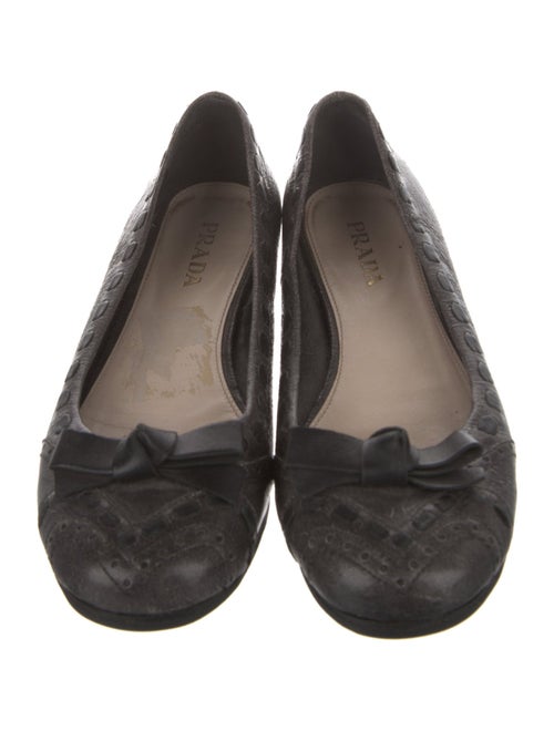 Prada Leather Animal Print Flats
