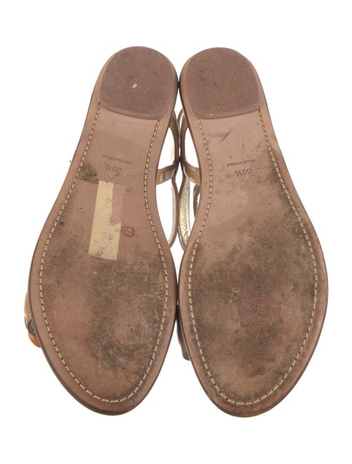 Prada Patent Leather Chain-Link Accents Slingback Sandals