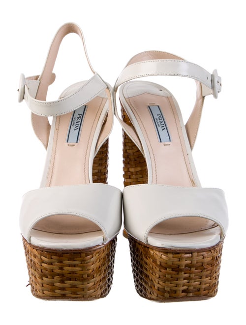 Prada Leather Colorblock Pattern Sandals