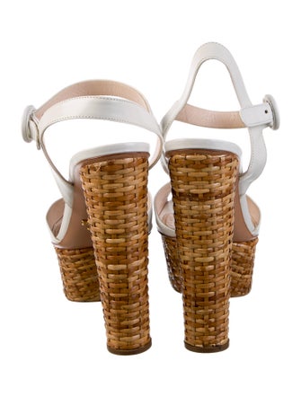 Prada Leather Colorblock Pattern Sandals