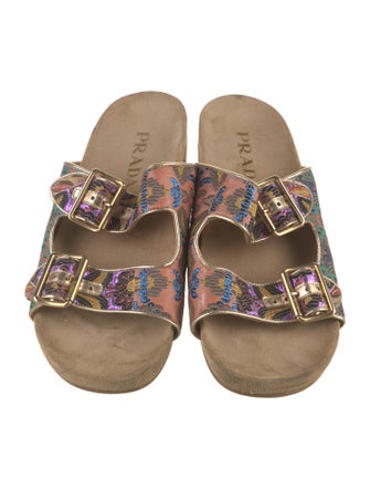 Prada Canvas Printed Slides