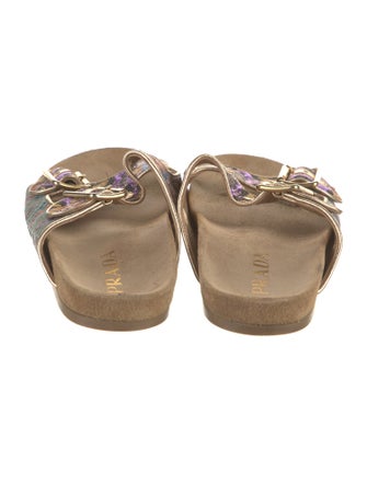 Prada Canvas Printed Slides