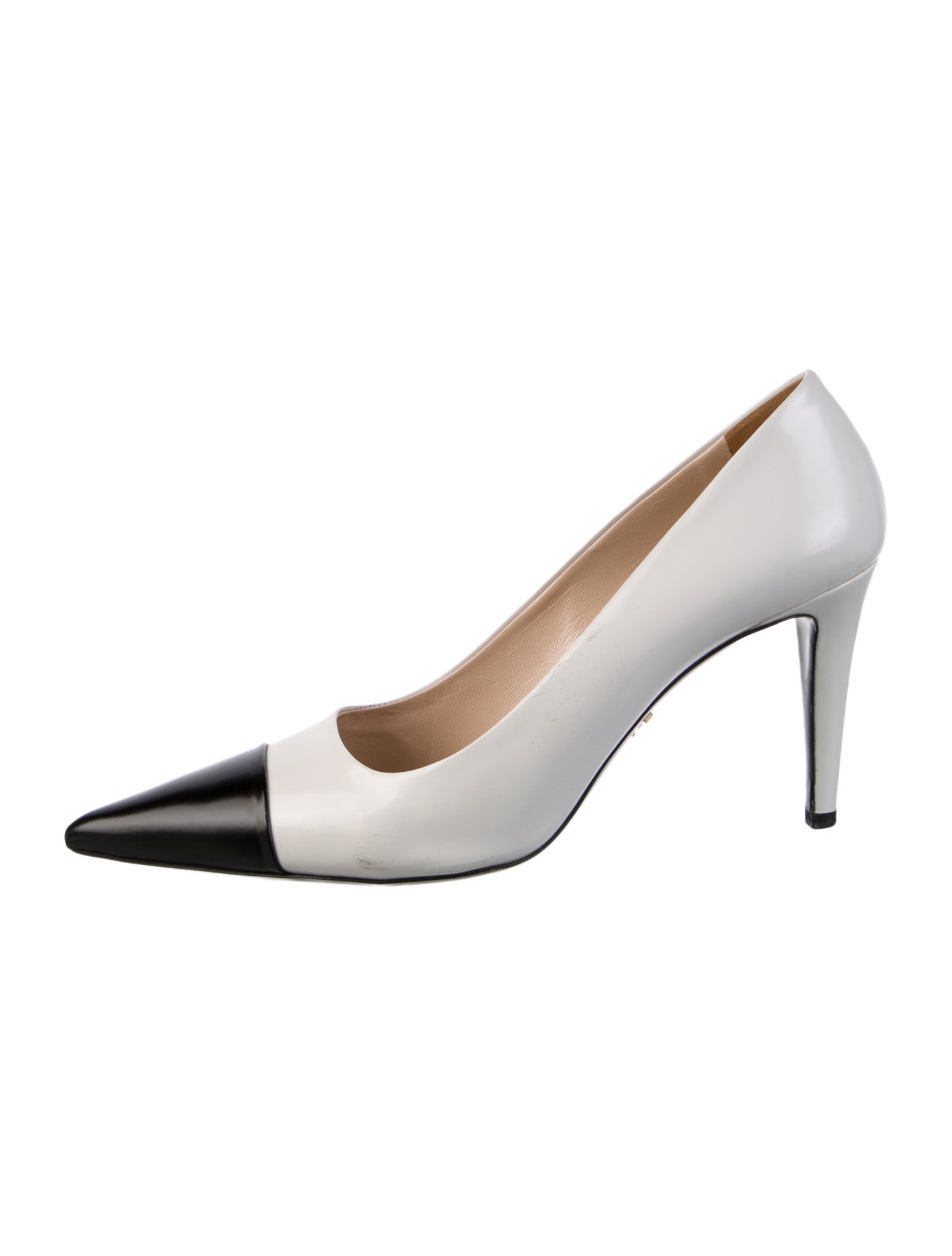 Prada Leather Colorblock Pattern Pumps