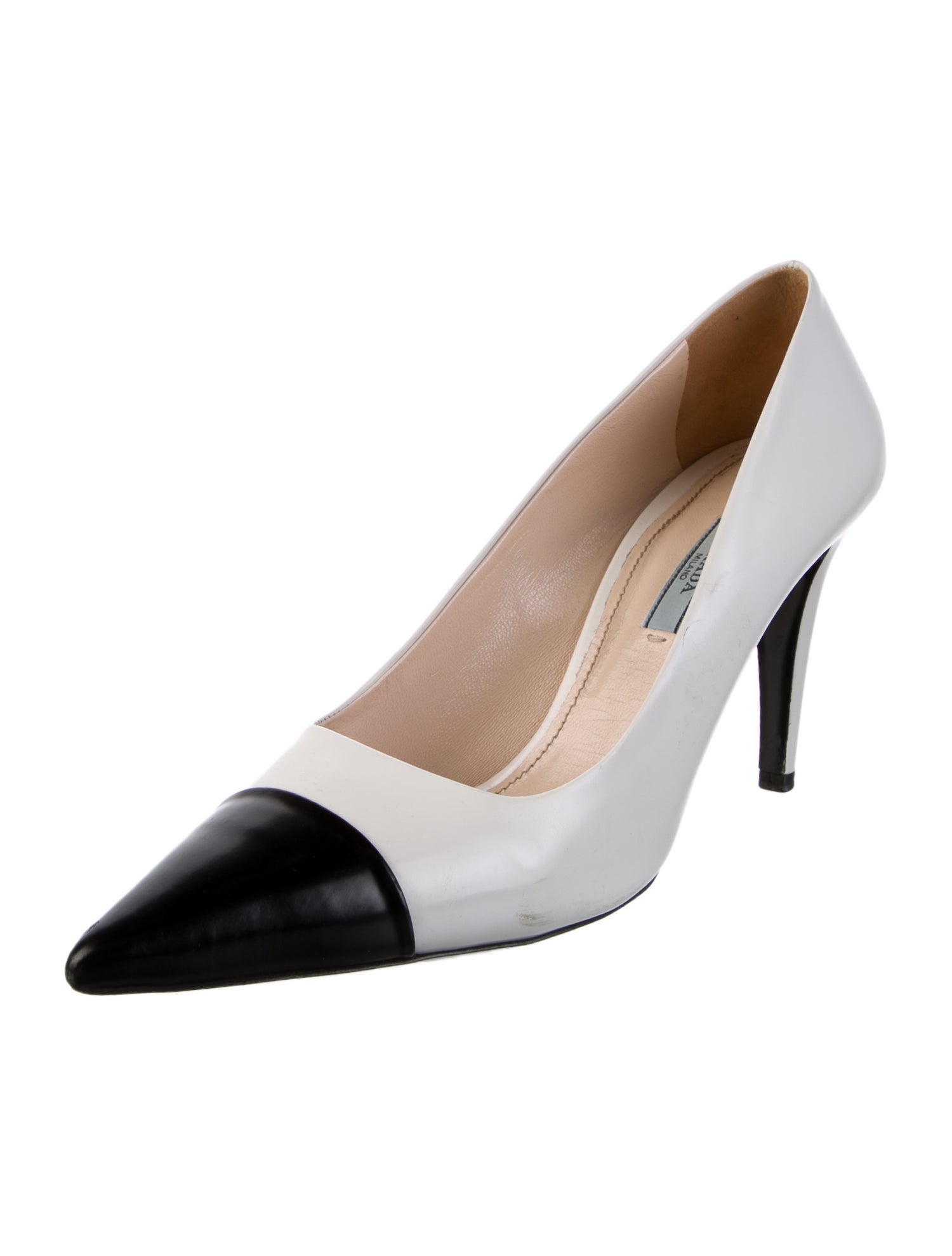 Prada Leather Colorblock Pattern Pumps
