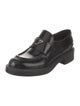 Prada Enameled Metal Triangle Leather Oxfords