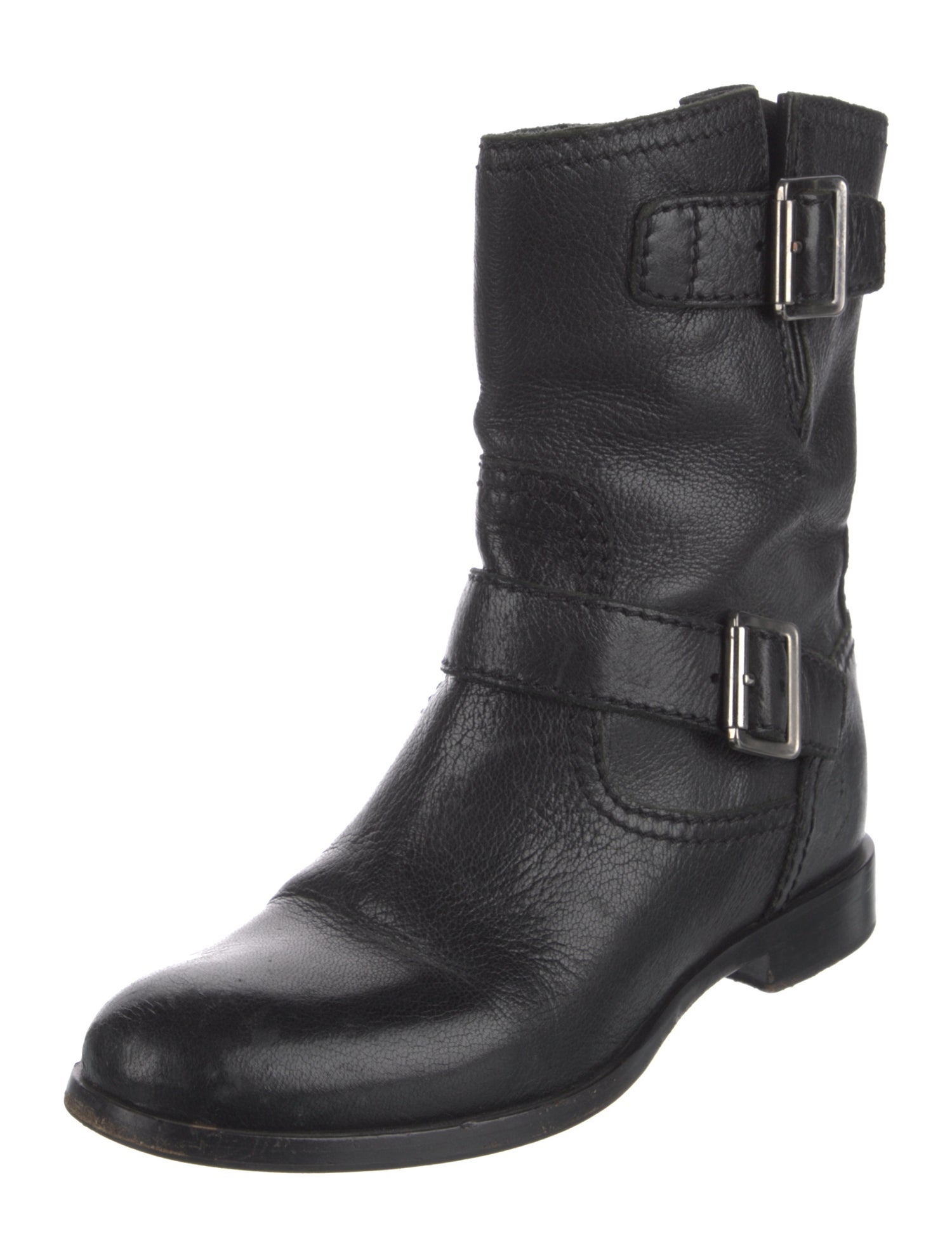 Prada Leather Moto Boots