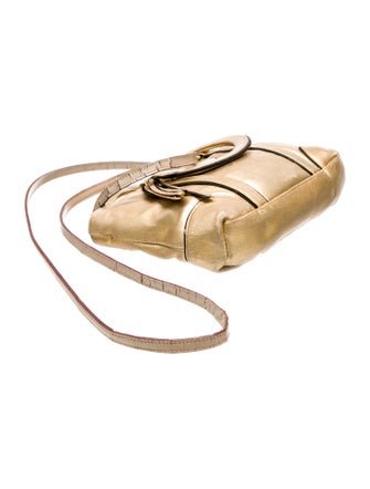 Prada Enameled Metal Triangle Top Handle Bag