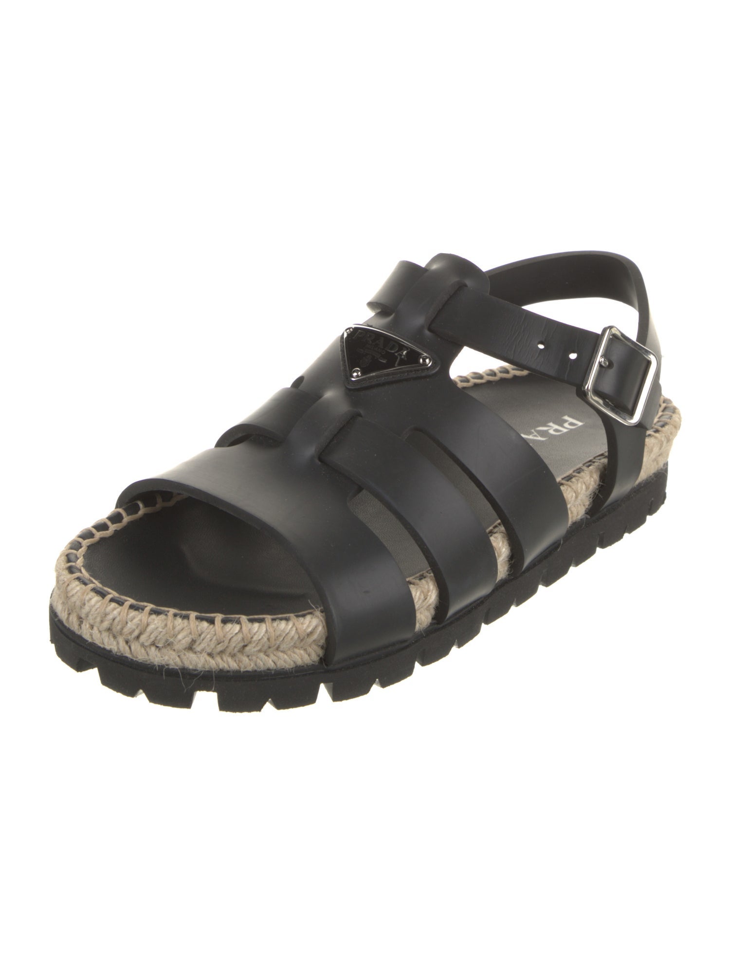 Prada Rubber Slingback Sandals