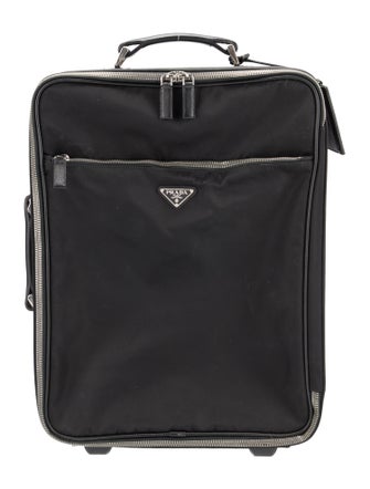 Prada Saffiano-Trimmed Tessuto Rolling Suitcase