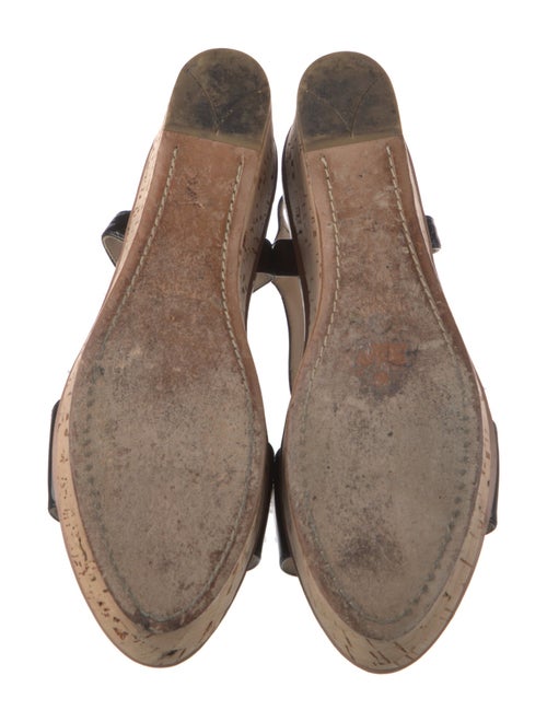 Prada Patent Leather Chain-Link Accents T-Strap Sandals