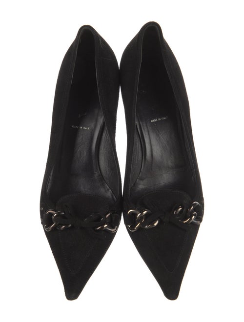 Prada Suede Chain-Link Accents Pumps