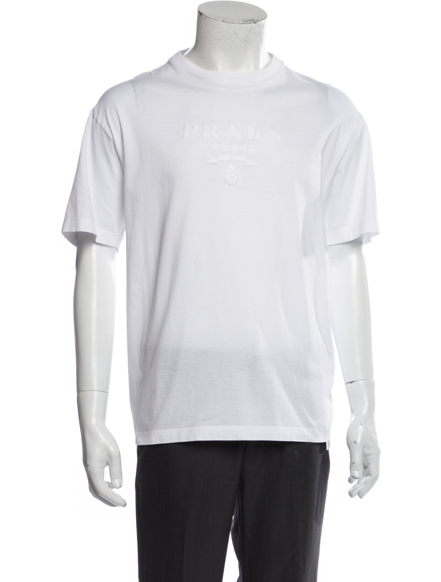 Prada 2021 Enameled Metal Triangle T-Shirt