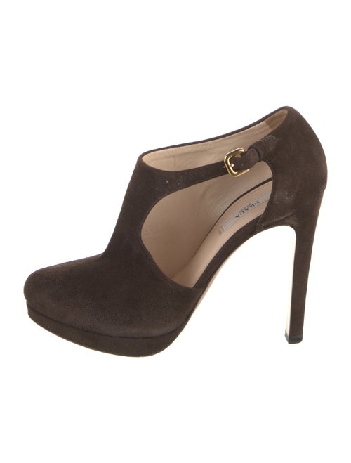 Prada Suede T-Strap Pumps