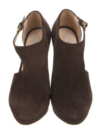 Prada Suede T-Strap Pumps