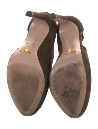 Prada Suede T-Strap Pumps