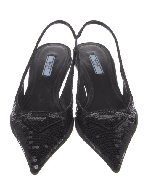 Prada Sequin Embellishments Slingback Pumps