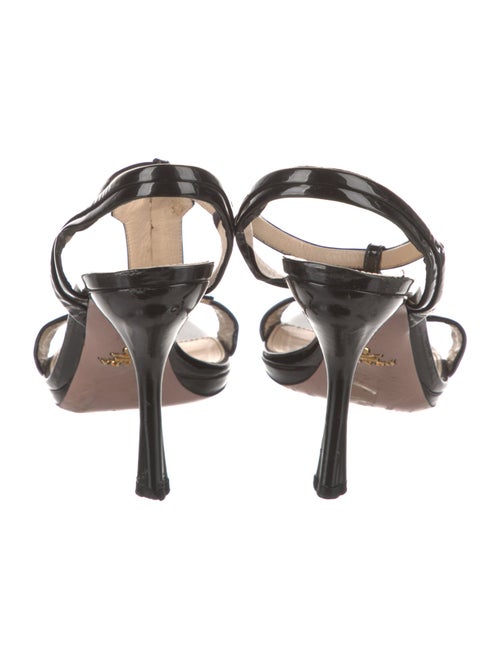 Prada Patent Leather T-Strap Sandals