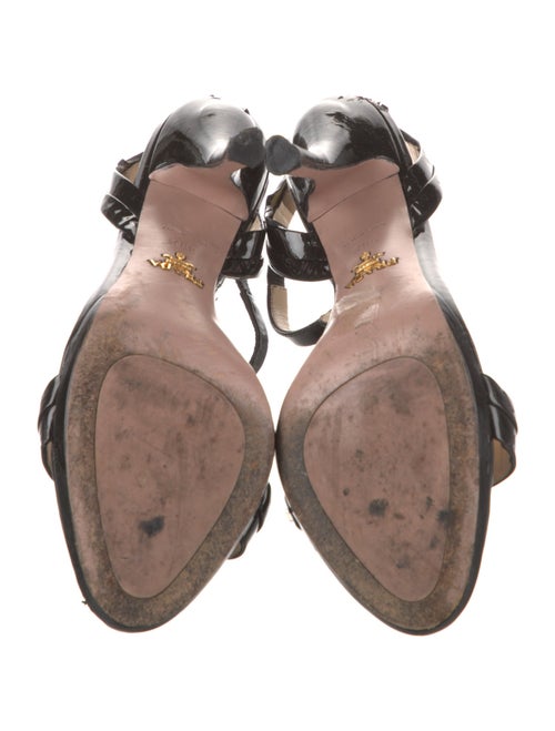 Prada Patent Leather T-Strap Sandals