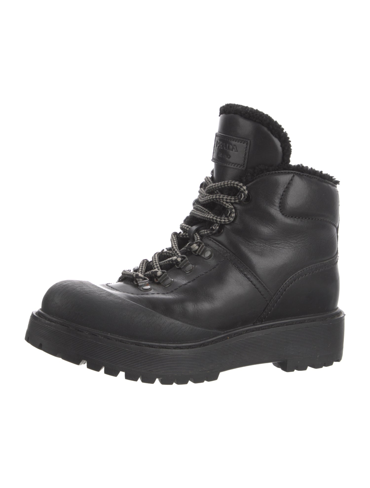 Prada Leather Combat Boots