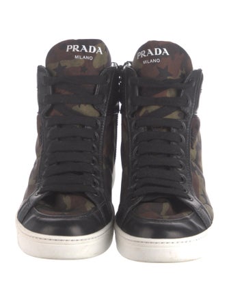Prada Canvas Camouflage Print Sneakers