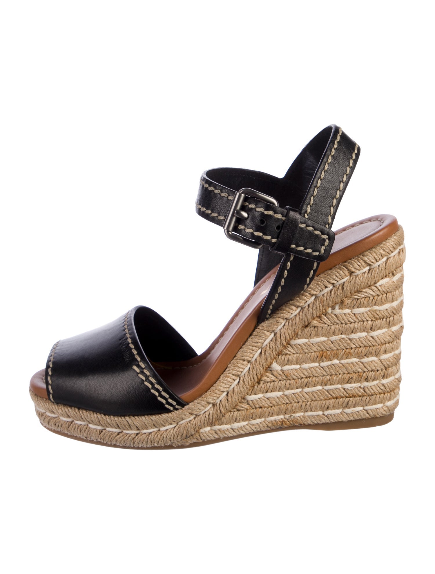 Prada Leather Printed Espadrilles