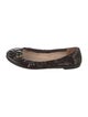 Prada Patent Leather Bow Accents Ballet Flats