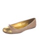 Prada Leather Bow Accents Ballet Flats