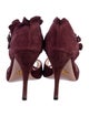 Prada Suede Ruffle Embellishment Sandals