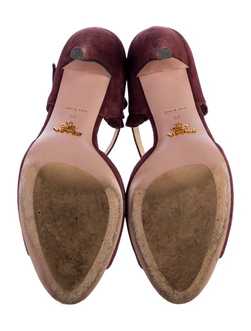 Prada Suede Ruffle Embellishment Sandals
