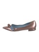 Prada Patent Leather Bow Accents Ballet Flats